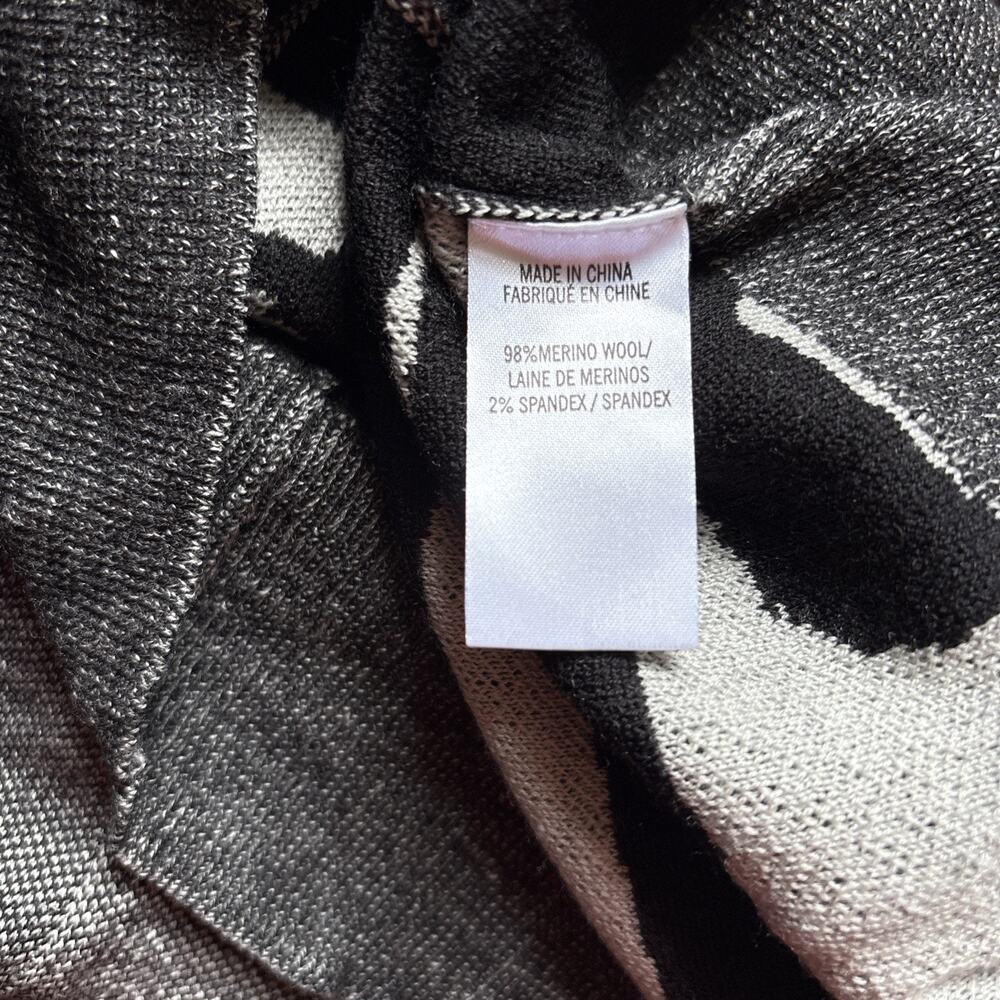 Theory Wool Crewneck Sweater Men's Large Gray Camo Pullover Stretch Modern - Picture 7 of 8